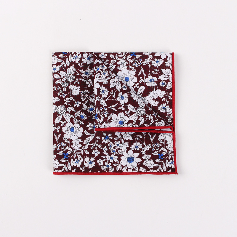 Batistă de buzunar cu model floral, din bumbac, unisex, stil lejer, toamna 2023