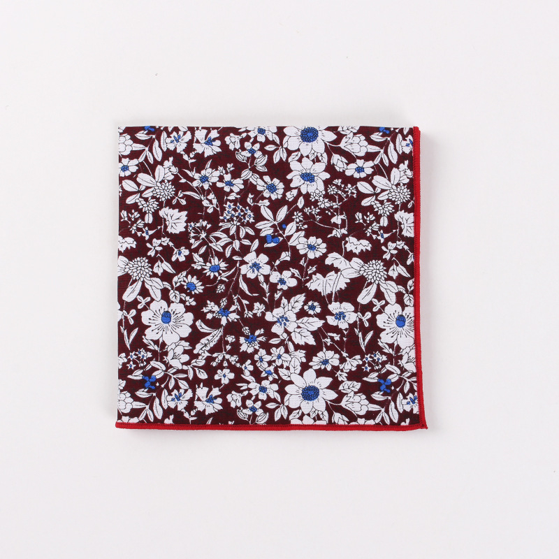 Batistă de buzunar cu model floral, din bumbac, unisex, stil lejer, toamna 2023