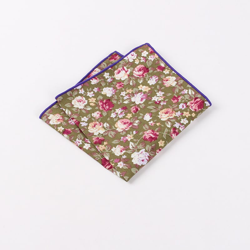 Batistă de buzunar cu model floral, din bumbac, unisex, stil lejer, toamna 2023