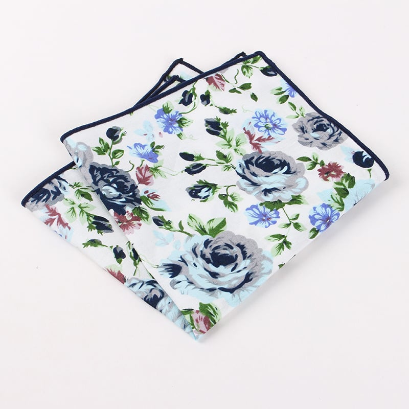 Batistă de buzunar cu model floral, din bumbac, unisex, stil lejer, toamna 2023