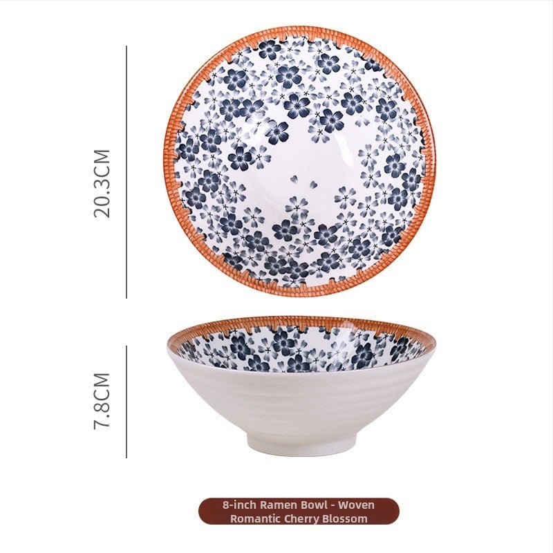 Porcelán tál aláglazúros mintával, modern minimalist design, kerek forma, mikrohullámú sütőben használható, desszert és rizs számára, ajándékba adható.