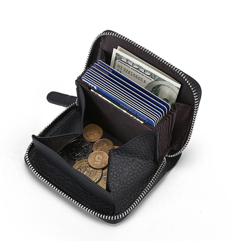 QB-886 natūralios odos kortelių laikiklis, vieno sulenkimo, poliesterio įdaila