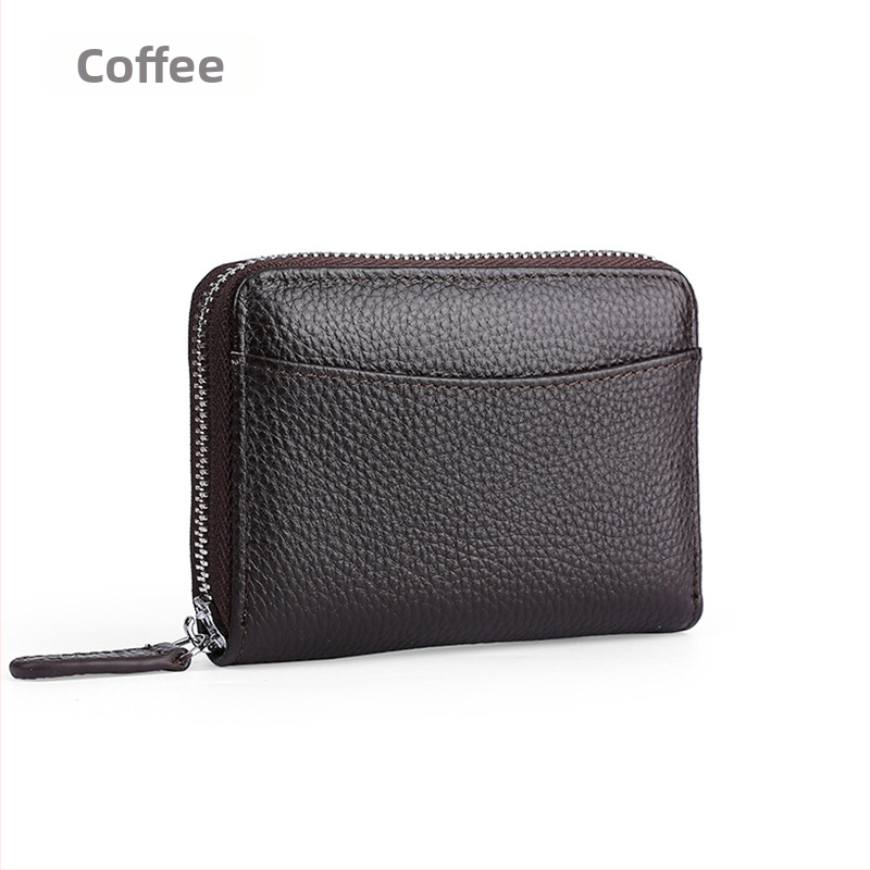 QB-886 natūralios odos kortelių laikiklis, vieno sulenkimo, poliesterio įdaila