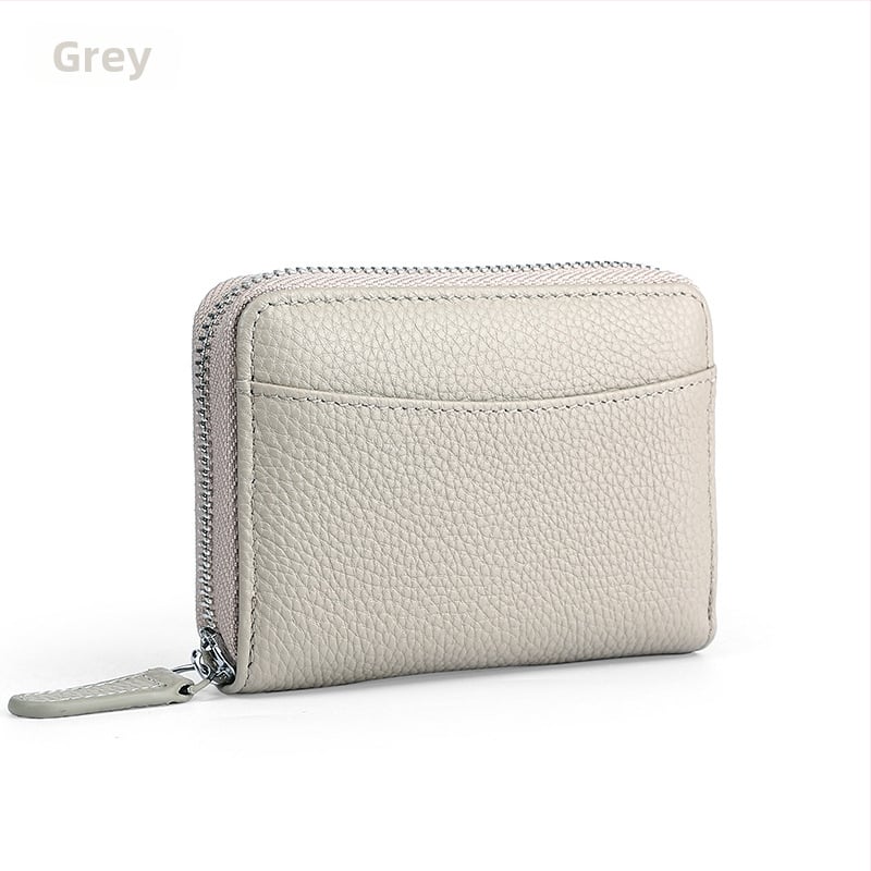 QB-886 natūralios odos kortelių laikiklis, vieno sulenkimo, poliesterio įdaila