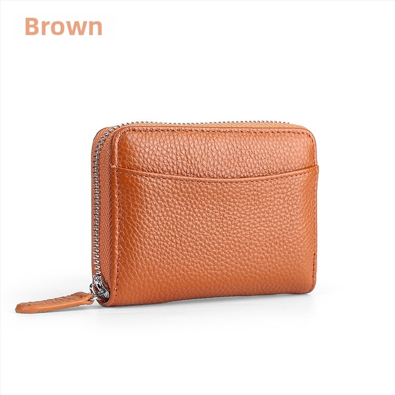 QB-886 natūralios odos kortelių laikiklis, vieno sulenkimo, poliesterio įdaila