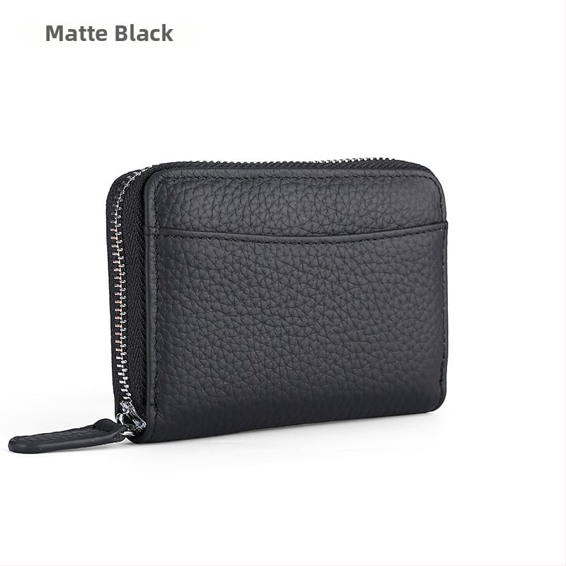 QB-886 natūralios odos kortelių laikiklis, vieno sulenkimo, poliesterio įdaila