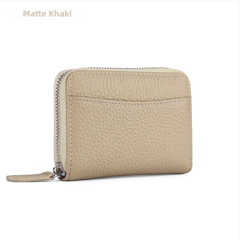 QB-886 natūralios odos kortelių laikiklis, vieno sulenkimo, poliesterio įdaila