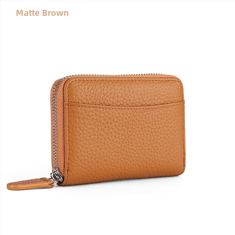 QB-886 natūralios odos kortelių laikiklis, vieno sulenkimo, poliesterio įdaila