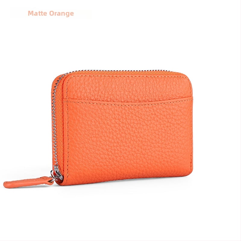 QB-886 natūralios odos kortelių laikiklis, vieno sulenkimo, poliesterio įdaila