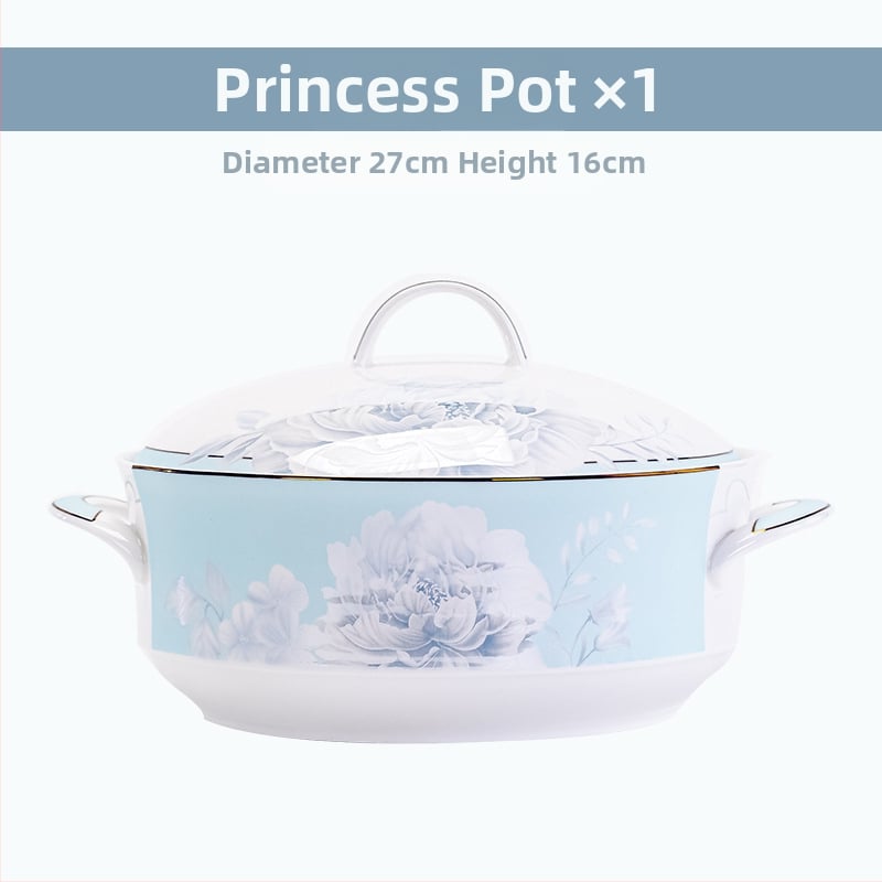 Csontporcelán rizses tálak készlet, virágos mintával, kerek formájú, mikrohullámú sütőben használható, glazúrozott felület