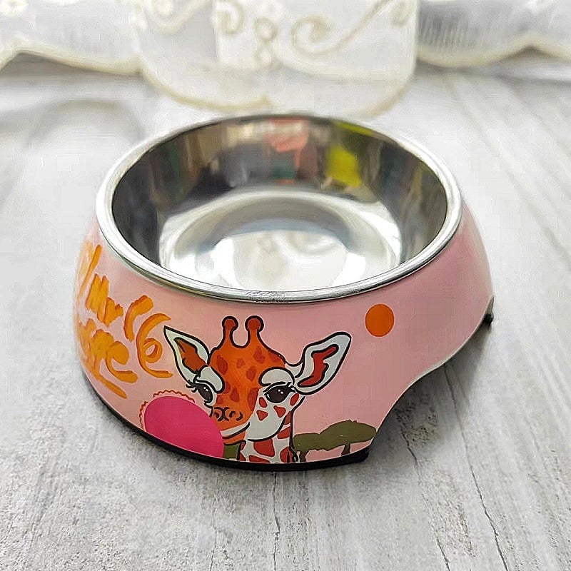 Vas de hrănire pentru pisici și câini, melamină, antiderapant, ușor de curățat, un singur bol