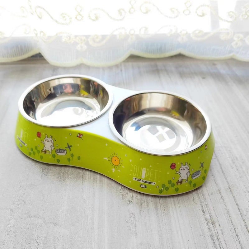Vas de hrănire pentru pisici și câini, melamină, antiderapant, ușor de curățat, un singur bol
