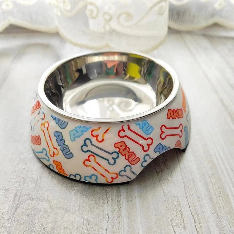 Vas de hrănire pentru pisici și câini, melamină, antiderapant, ușor de curățat, un singur bol