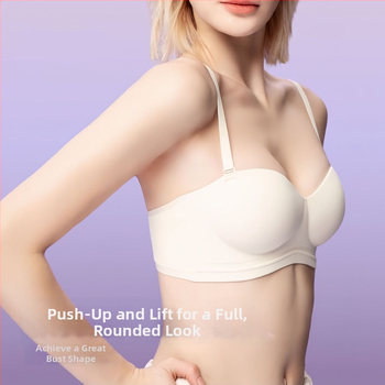 Сутиен за повдигане с чаши 1/2, дишащ найлон, отстраними двойни презрамки, закопчаване с четири реда куки, без метални пръстени