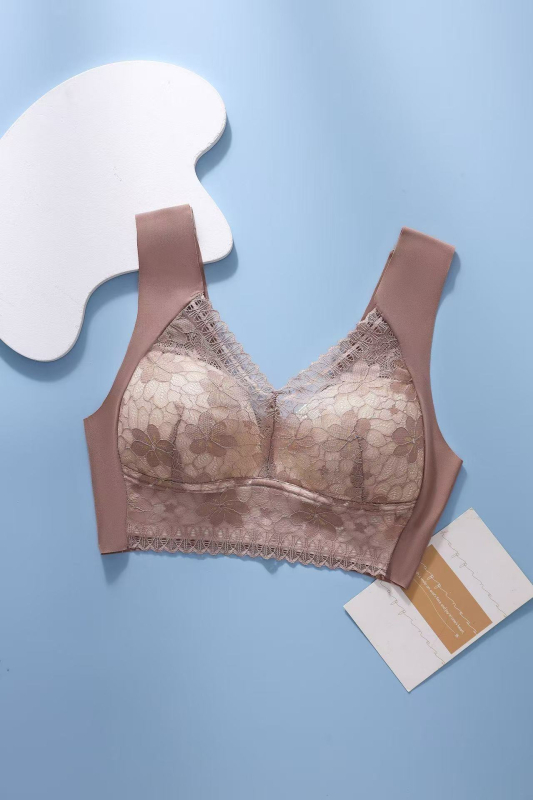 Безшевен дантелен жилет-бюстгальтер, Push-Up, Ice Silk, дишащ