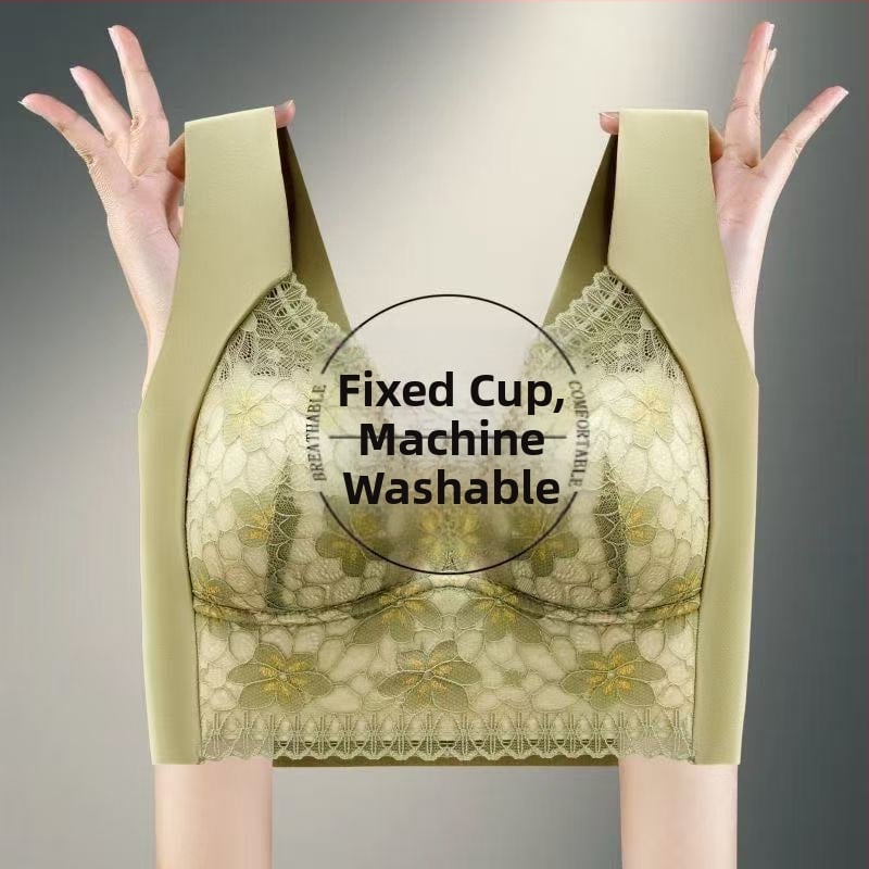 Безшевен дантелен жилет-бюстгальтер, Push-Up, Ice Silk, дишащ