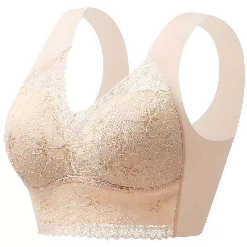 Безшевен дантелен жилет-бюстгальтер, Push-Up, Ice Silk, дишащ