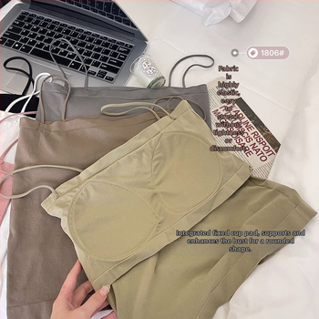 Потник без презрамки за бюст с формовани чаши, пълна чашка, дишащ найлон, стил жилетка