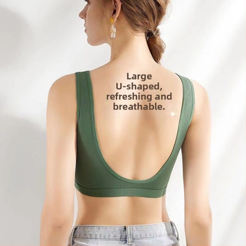 Памучен бюстгърт с обвивка около гърдите и потник (tube top), пълни чаши, 90-95% памук, корсетно вдъхновение, лек спортен стил, дишаща горна опора и оформяне на гърба, попиване на пот.