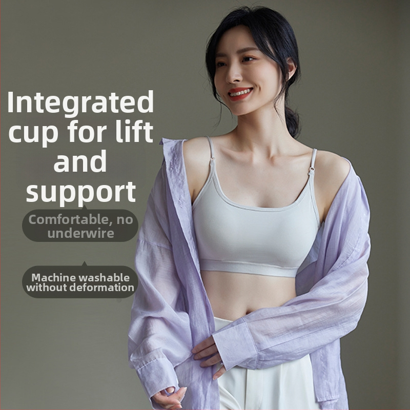 Bavlnená podprsenka bez ramienok s vložkou do poprsia, plný košíček, bez drôtikov