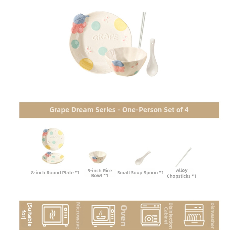 Kerámia étkészlet Magnesium Union – kézzel festett karikatúra dizájn, kerek alak, mikrohullámú sütőben is használható