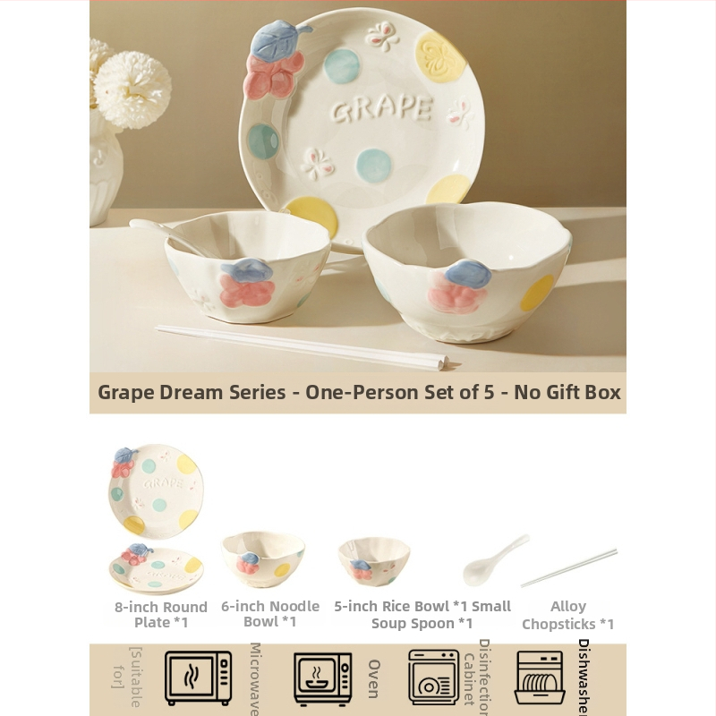 Kerámia étkészlet Magnesium Union – kézzel festett karikatúra dizájn, kerek alak, mikrohullámú sütőben is használható