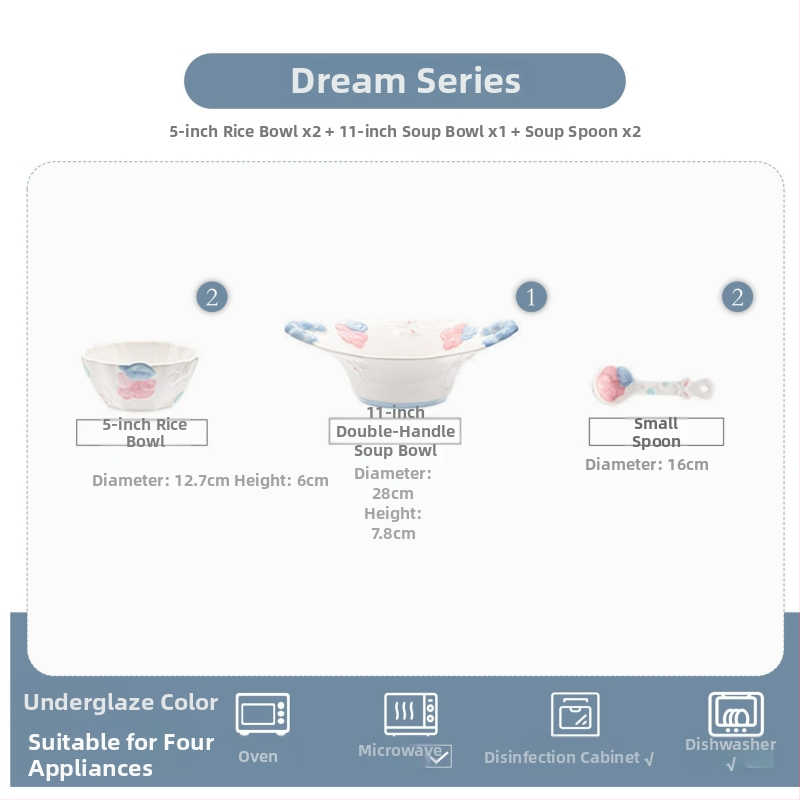 Kerámia étkészlet Magnesium Union – kézzel festett karikatúra dizájn, kerek alak, mikrohullámú sütőben is használható