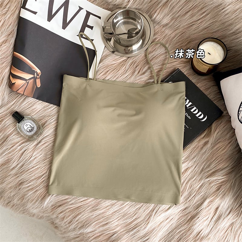 Потник за бюст с фиксирана чашка, Ice Silk плат, 80–90% найлон, дишащ, антиизпъкване, горна опора