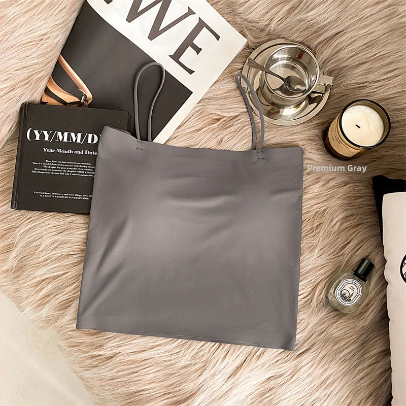 Потник за бюст с фиксирана чашка, Ice Silk плат, 80–90% найлон, дишащ, антиизпъкване, горна опора