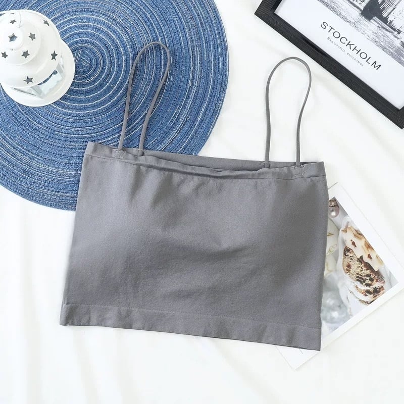 Дишащо нейлоново горнище за бюст под формата тръба (tube top) с пълна чашка и средна чашка, материя 90–95% нейлон, стил жилетка