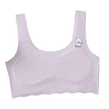 Без презрамки потник-сутиен за деца на 7–12 години, найлон Ice Silk, пълна чашка с тънки оформени чашки, гладък гръб за комфорт