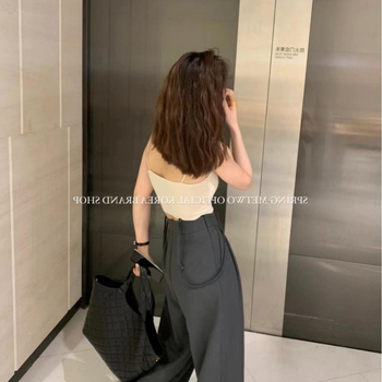 Нейлон камизол с подплънки за бюст, тънки чашки, пълен чашков дизайн, дизайн за гръб, къс летен топ, коремна дължина, минималистичен стил