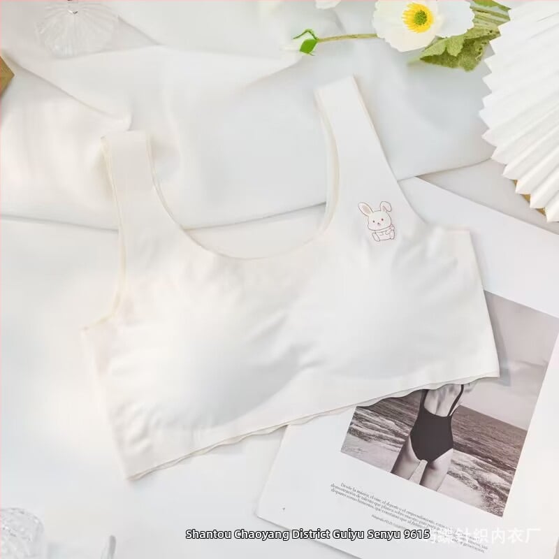 Безшевен потник за тийнейджърки 13–18 г., дишащ и комфортен; материя: найлон; стил: потник, ежедневен; форма на чашка: тънко оформена чашка; чашка: пълна чашка.