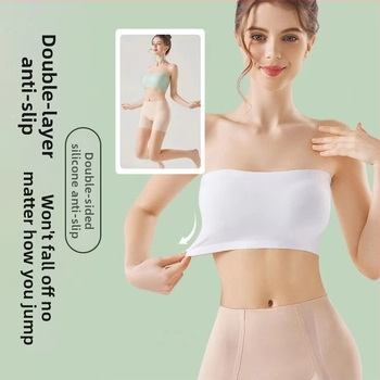 Без презрамки бюстгальтер за обвиване на бюста — (нейлон; 70–80% основна материя; пълна чашка; тънка формована чашка; безшевен)