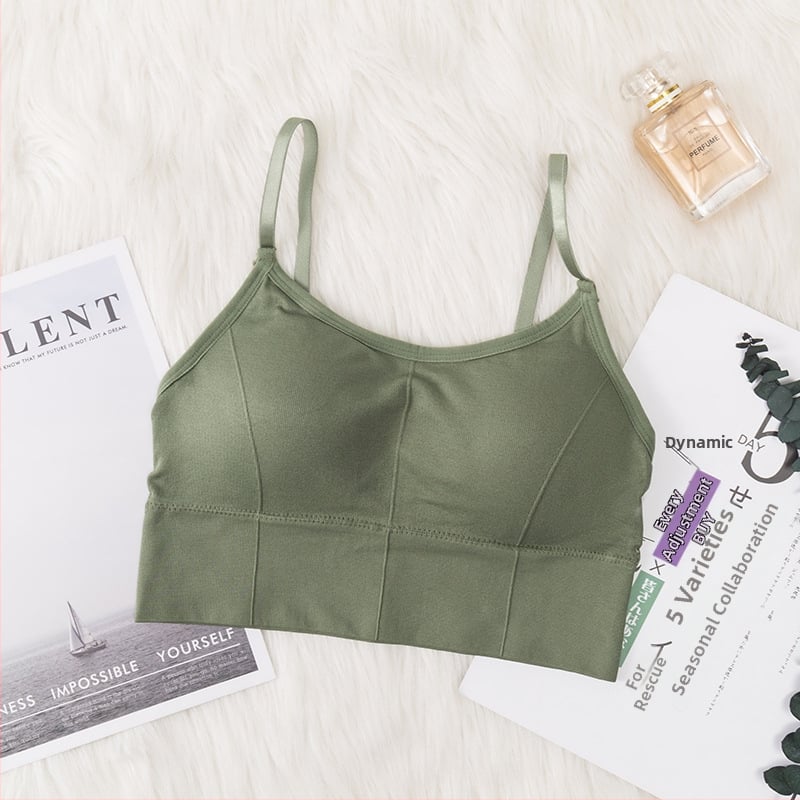 Безшевен потник бюстгальтер за млади жени – 3/4 чашка, тънък формован чашка, 70–80% полиестер, диша, комфорт, защита от изпъкване, красива гръбна част