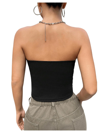 Tube Top, szűk fazon, rövid kivitel, Milk Silk anyag, 95% poliészter és Spandex, vállpánt nélkül, elasztikus