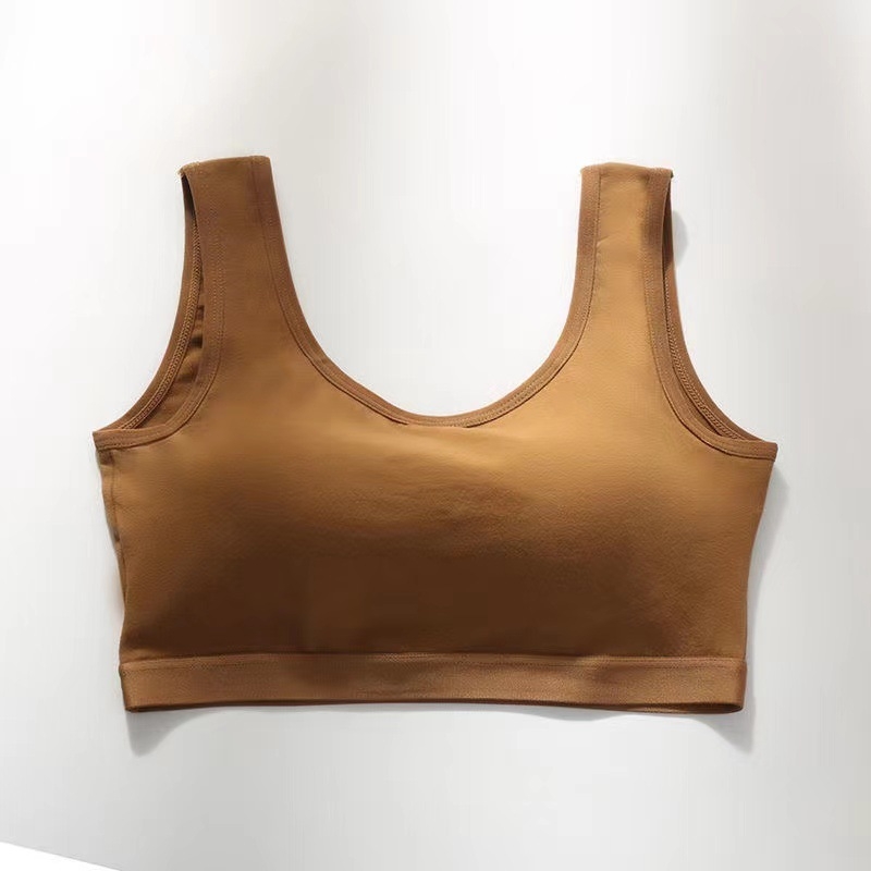 Pamukasti sportski tube top s fiksnim košaricama i ugrađenim grudnjakom, bez naramenica, lijep leđa dizajn