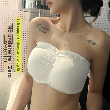 Без презрамки бюстие топ от ice silk – нейлон, дишащ, регулируем, корсетен стил, пълен чашков дизайн