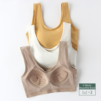 Yumei 109 Bavlnený tub-top podprsenka pre ženy, bez kostíc, plné košíčky, stredná tvarová výplň, dýchajúce chrbát, jar 2024