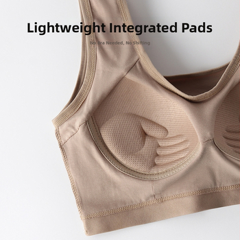 Yumei 109 Bavlnený tub-top podprsenka pre ženy, bez kostíc, plné košíčky, stredná tvarová výplň, dýchajúce chrbát, jar 2024