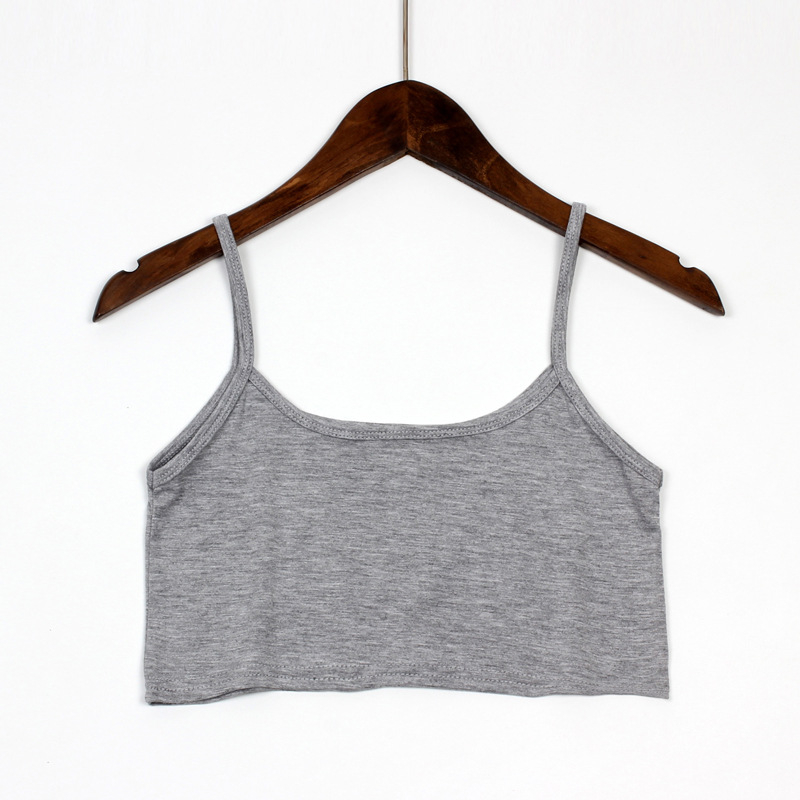 Modal kratki top s dvostrukim naramenicama za žene, jednobojni bustier top za ljeto