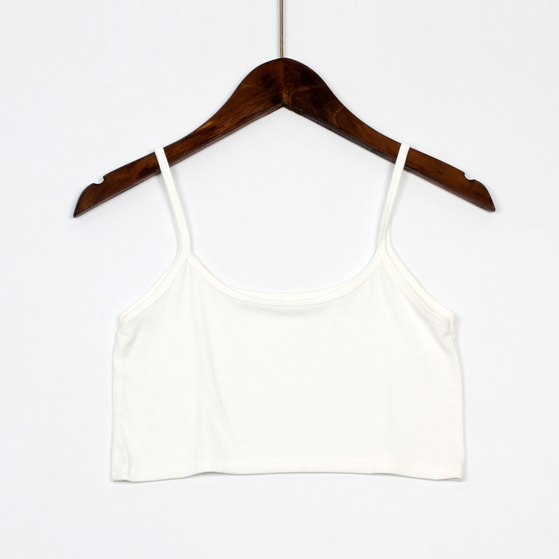 Modal kratki top s dvostrukim naramenicama za žene, jednobojni bustier top za ljeto