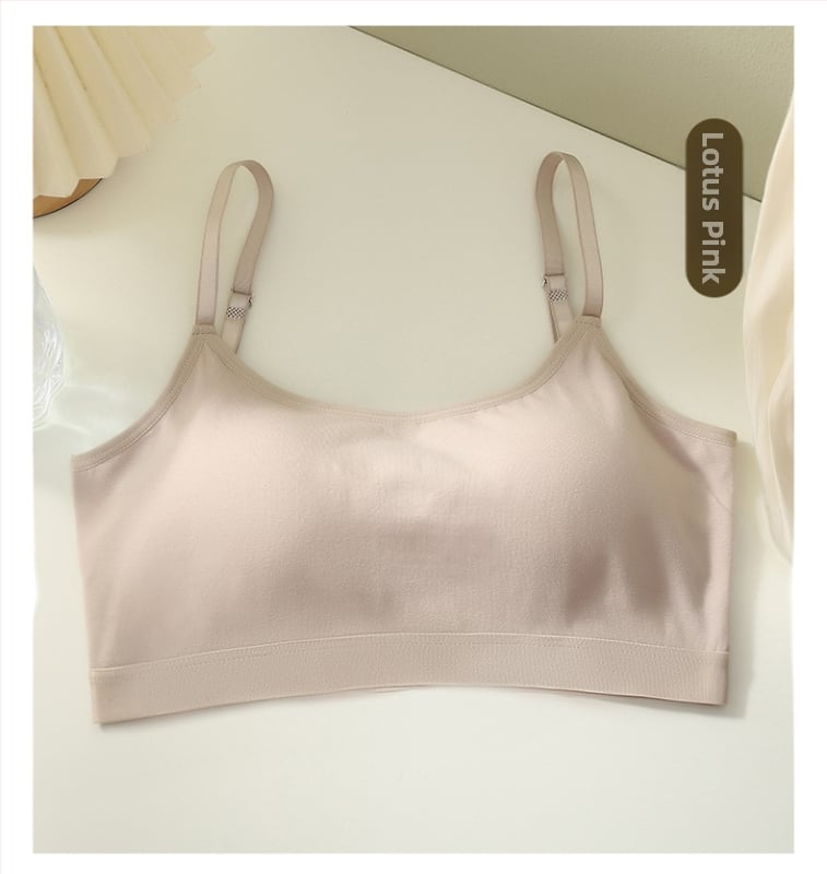 Памучен безпрезрамков сутиен с тънки формовани чашки и U‑образна гръбна част