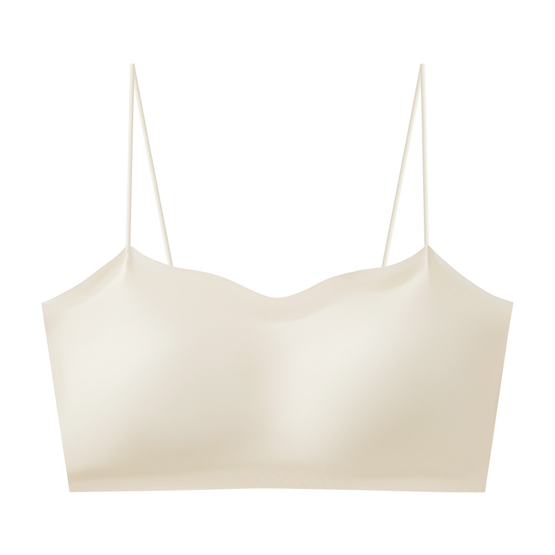 Tanki camisole grudnjak s tankim remenčićima za slip haljine, lagano punjenje, lijep leđa, prozračni najlon