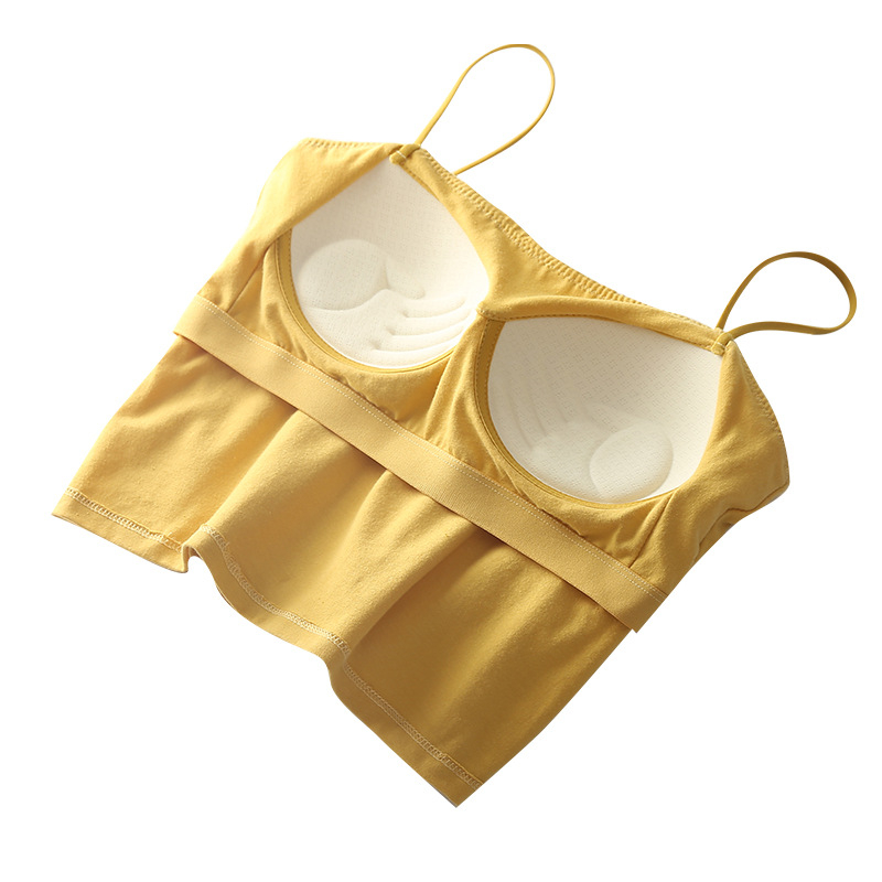Miyisi pamukasti bustier bez naramenica s fiksnim čašicama, prozračno leđa, svestran osnovni sloj