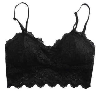 Soft Butterfly Lace Chest Wrap Tube Top - Πλήρες Cup, Μεσαίο Mold Cup, Νάιλον Δαντέλα 91.6%