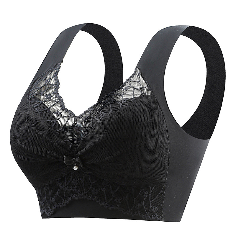 Baodu ice silk čipkasti push-up grudnjak, plus-size, lijepo leđa, bezšivni tube top donje rublje za žene