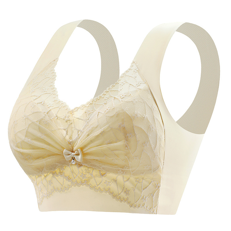 Baodu ice silk čipkasti push-up grudnjak, plus-size, lijepo leđa, bezšivni tube top donje rublje za žene