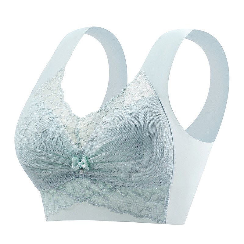 Baodu ice silk čipkasti push-up grudnjak, plus-size, lijepo leđa, bezšivni tube top donje rublje za žene