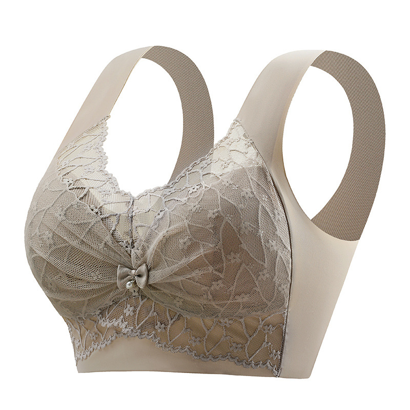Baodu ice silk čipkasti push-up grudnjak, plus-size, lijepo leđa, bezšivni tube top donje rublje za žene